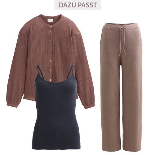 Damen Unterhemd gerippt blau