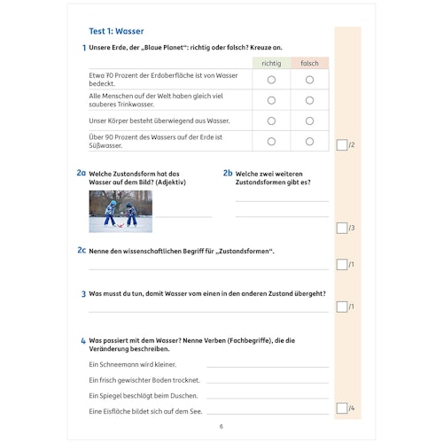 Übungsheft Sachunterricht 4. Klasse Tests
