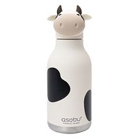 Bestie Bottle Edelstahltrinkflasche mit Trinkhalm Kuh 460 ml