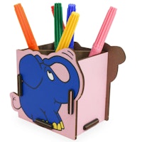 Stiftehalter Die Maus – Holz Stiftebox Elefant mit Stecksystem