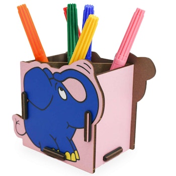 Stiftehalter Die Maus – Holz Stiftebox Elefant mit Stecksystem