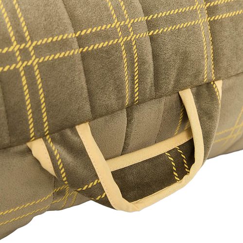 Samt Sitzsack für Kinder grün-gelb - 119 x 52 x 70 cm