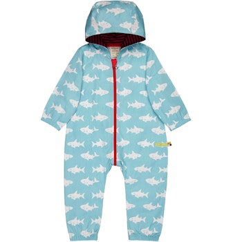 Ungefütterter Baby Overall türkis Haie