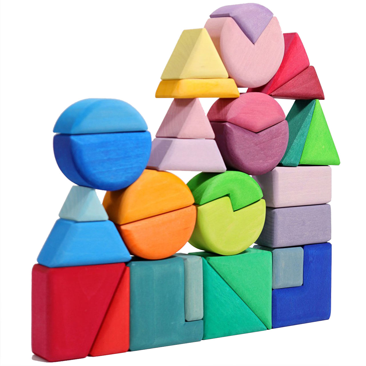 Bauspiel Dreieck Viereck Kreis, 30-tlg.