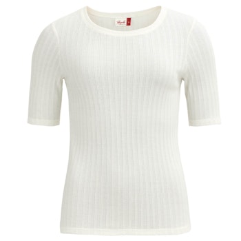 Softes Damen Halbarm Shirt kaschiert oberarme zitronengras