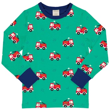 Weiches Langarmshirt Feuerwehrauto petrol