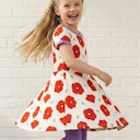 Vorschaubild Flatterkleid kurzarm mit Alloverprint 