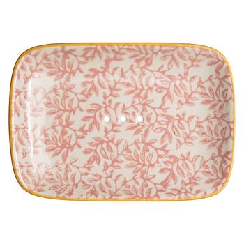 Rechteckige Seifenschale aus Keramik FLORAL