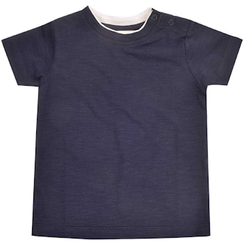 Slub Jersey Uni Shirt kurzarm blau