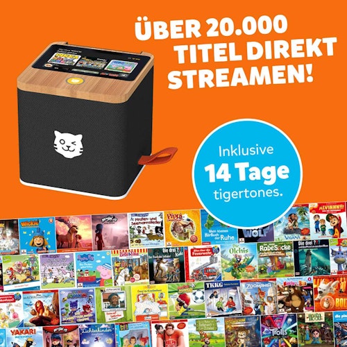 Tigerbox – schwarze Hörbox für Kinder