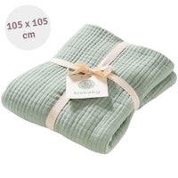 105 x 105 cm grosses Mulltuch Biobaumwolle mint