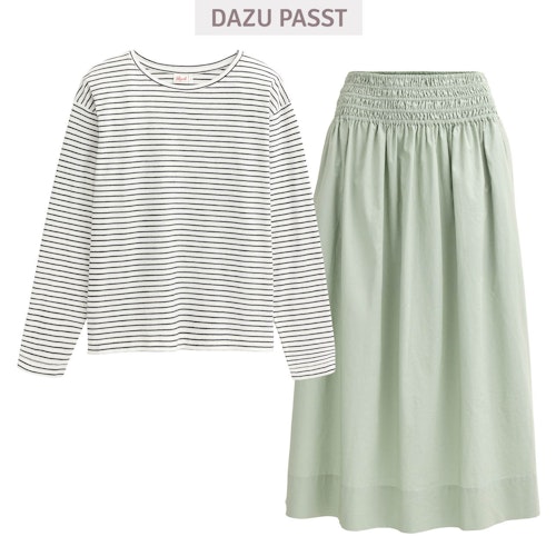 Damen Langarmshirt Ringel schwarz