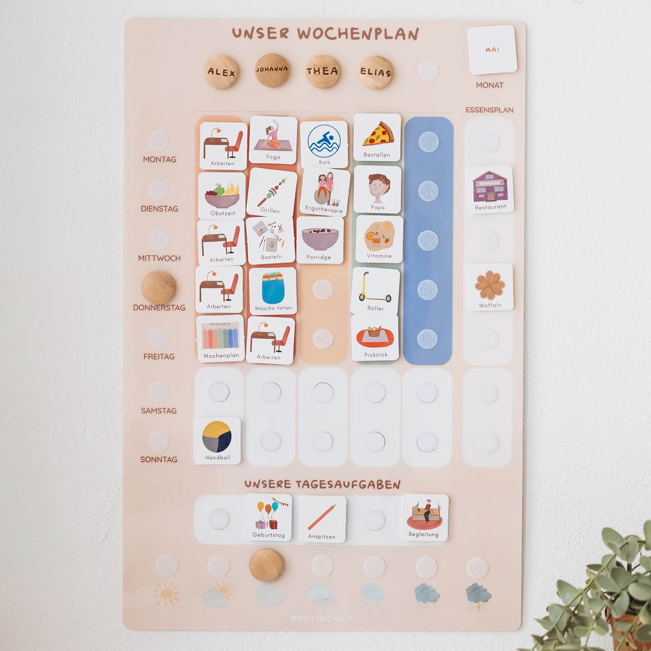 Bunter Familienwochenplaner A3 inkl. 560 Symbole