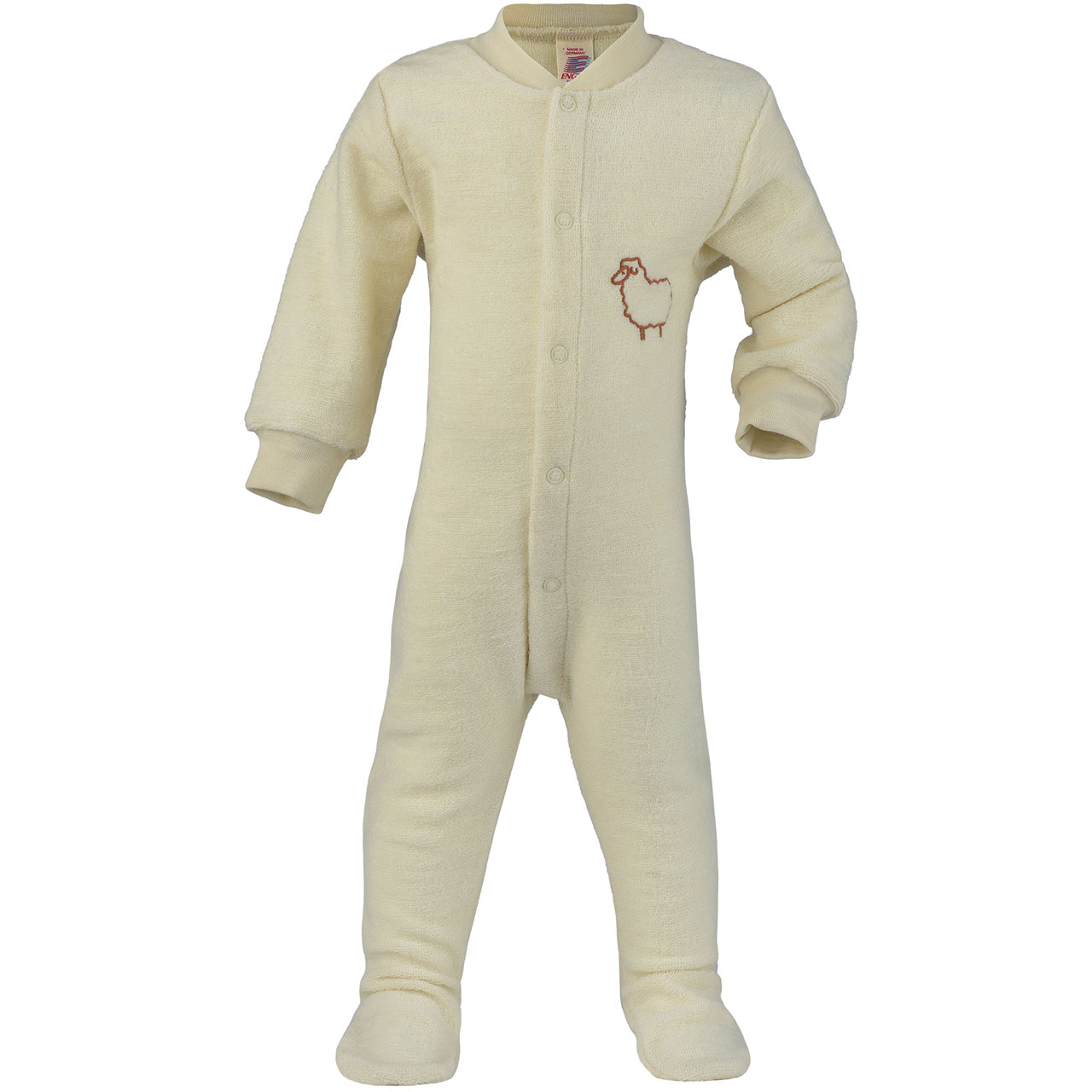 Engel Schlafanzug Mit Fuß Aus 100% Bio Merinowolle – Gr. 74/80, Farbe Natur, Made In Germany