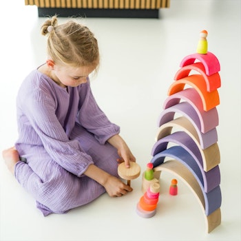 Neonpink Regenbogen Grimms 10 teilig - 27,4 cm