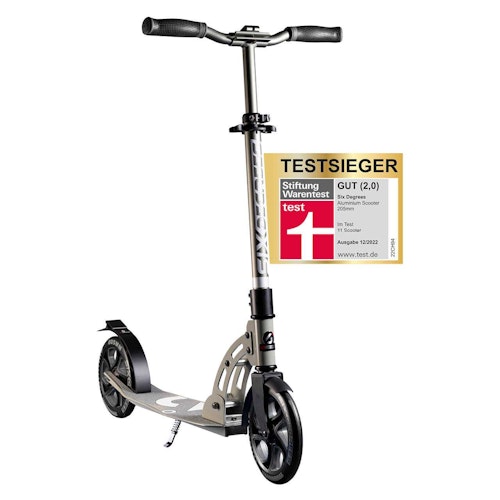 Alu Scooter ab 6 Jahre 35-100kg 205mm-Rädern grau