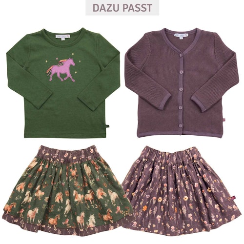 Flanell Rock Waldtier, Blumen-Motive zum Wenden