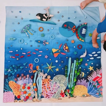 Spieltuch Bio-Baumwolle Korallenriff 100 x 100 cm