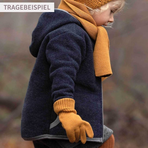 Fingerhandschuhe Umschlagbund Wolle Seide