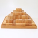 Vorschaubild 100 Holzbausteine Stufenpyramide groß, natur (44,5 x 44,5 cm)