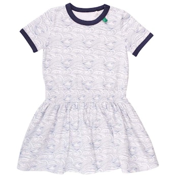 Sommer Wellen Kleid navy-weiß