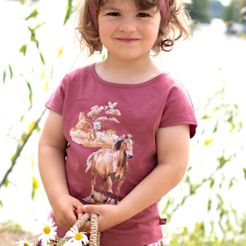Sommerliches Shirt Pferd altrosa