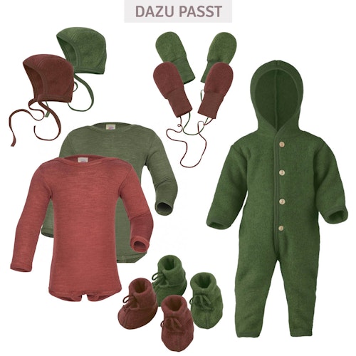 Merino Kapuzenoverall mit Arm- und Beinumschlägen