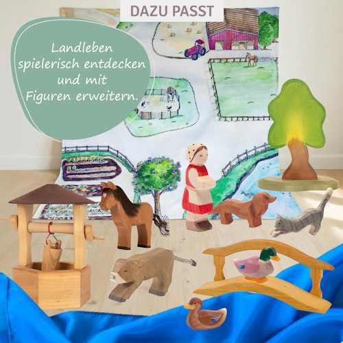 Almkälbchen trinkend Holzfigur 5 cm