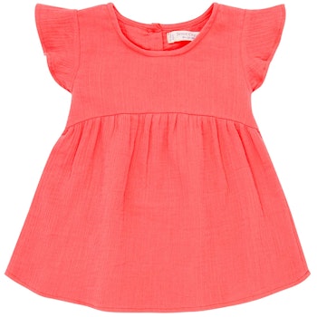 Leichte Musselin Tunika in rosa