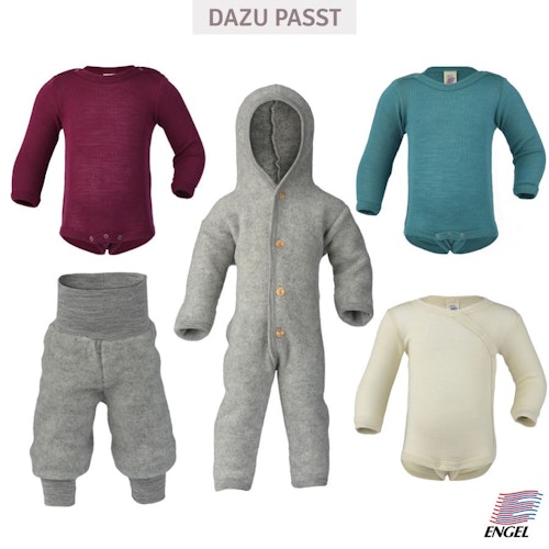 Wolle Seide Body langarm Druckknöpfe