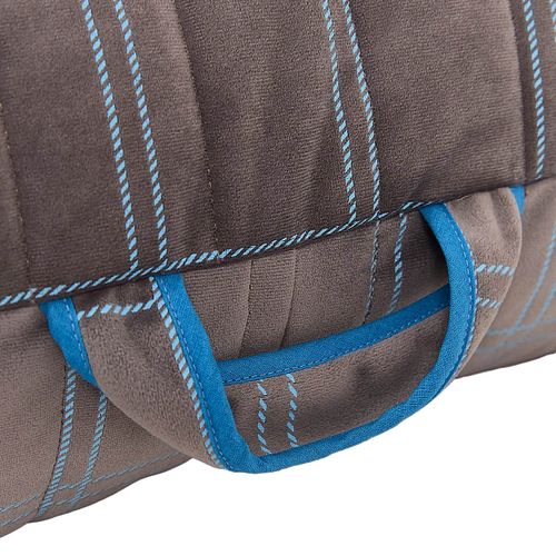 Samt Sitzsack für Kinder grau-blau - 119 x 52 x 70 cm