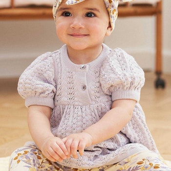 Kurzarm Kleid Sommerstrick helllila