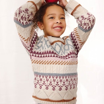 Gemusterter Strickpullover beige
