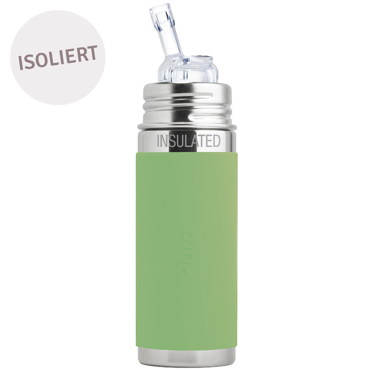 Isolierte Trinkhalm Flasche ab 12 M - open end moos