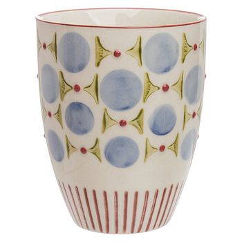 Becher RETROFLORIA Punkte blau 150 ml stapelbar