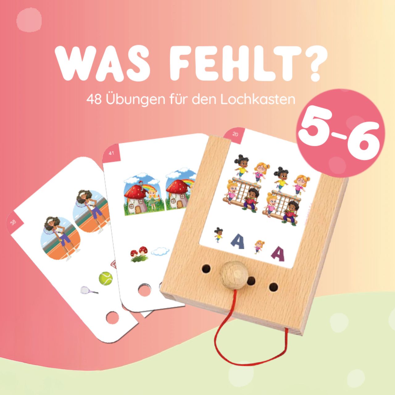 Was fehlt? 5-6 J. Kartensatz (ohne Lochkasten)