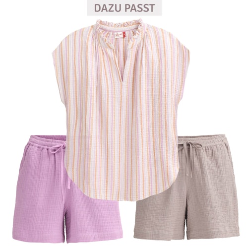 Musselin Bluse ärmellos Damen