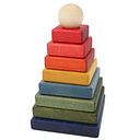 Vorschaubild natürliche 10-tlg Pyramiden Steckspiel Regenbogen