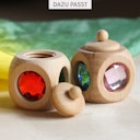 Vorschaubild Zahndose aus Holz mit Funkelsteinen 1 Dose