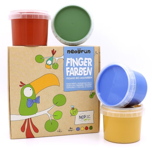 Bio Fingerfarben für klein Kinder 4er Set AKI