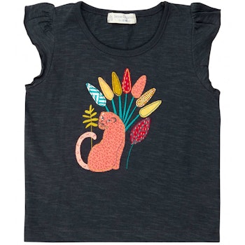 T-Shirt mit Leoparden & Schmetterlingsärmel