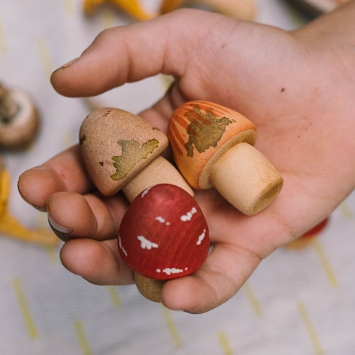 Holzfiguren Set 18 Teile Muschroom Grove