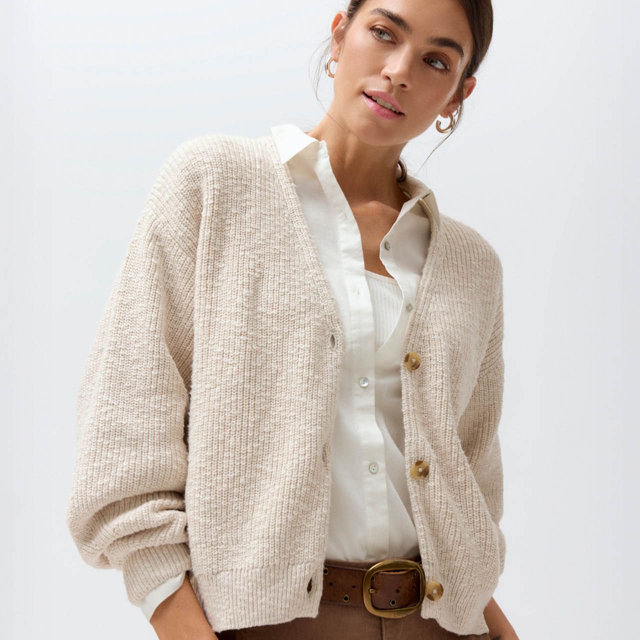 Damen Strickjacke beige