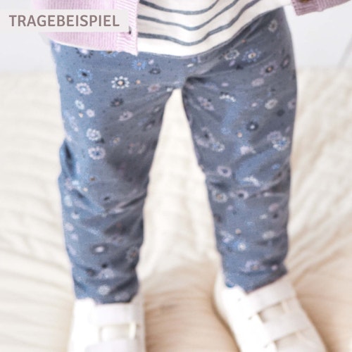 Edle Rippe Leggings Blümchen