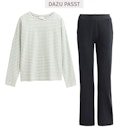 Vorschaubild Damen Langarmshirt Ringel schwarz