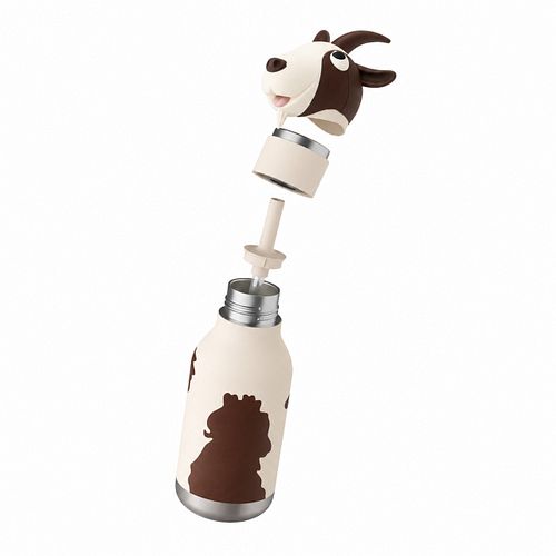 Bestie Bottle Edelstahltrinkflasche mit Trinkhalm Ziege 460 ml