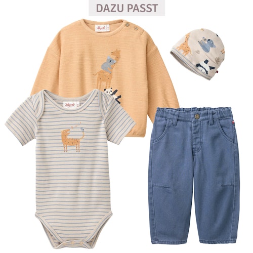 Weiches Sweatshirt Tiere honig-braun