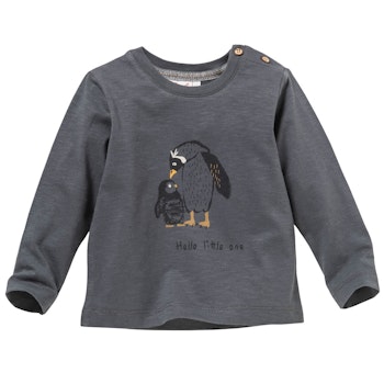 Weiches Langarmshirt Pinguine schiefergrau
