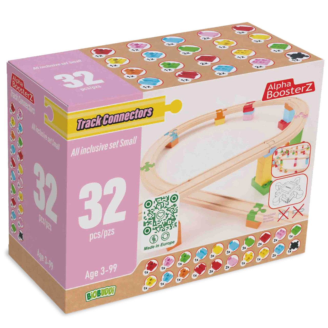 Holzschienen Verbinder + Schrägen Set 32 Teile