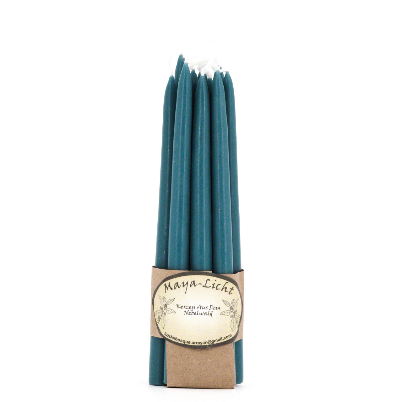 Maya Licht –Palmölfreie Kerzen 14cm 10er Set türkis
